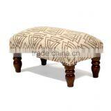 Natural Fibres Geometrical Printed FootStool thumbnail-1