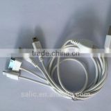 Round white multi usb charging cable for iPhone 6 iPhone 4 micro usb and mini usb mobile phone