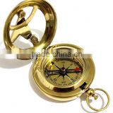 Brass Pocket pendant sundial compass -push button direction compass 13260