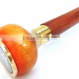 Beautiful Brass Walking Stick/ Orange Color Compass Handle Walking Stick/Antique Compass Walking Canes Wk1106 thumbnail-4