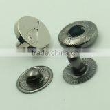 Custom Logo Zinc Alloy 15mm Flat Plating Technics Metal Press Snap Button for Bags Quality Choice thumbnail-4