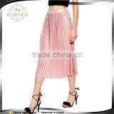 High Quality Summer Pink Pleated Skirt For Women OEM Manufacture thumbnail-1