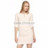 Women's False Fake Two Pieces Wear to Work Party Short Sleeve Dress OEM Type ODM Manufacturer Clothes Factory Guangzhou thumbnail-2