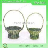 Handmade green flower basket Green Garden Basket For Planting Flowers