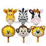 Wholesale 2016 NEW Design Mini Size Animal Head Foil Balloons For Party Decoration
