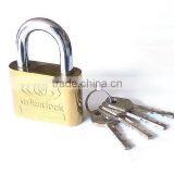 side round golden plated vane padlock