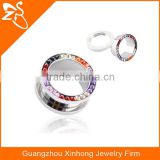 Flesh ear tunnel piercing jewelry cheap jewelry with squire crystal