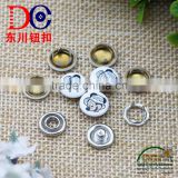 Shiny painting with laser logo prong snap button metal snap button for baby appearl