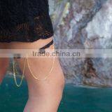 Women Gold Thigh Leg Metal Layers Tassel Chain Strand Fashion Body Jewelry thumbnail-1