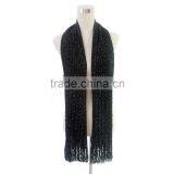 Black Color on Sale Factory Supply Hand Knitted Scarf thumbnail-4