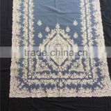 polyester latest European noble classic embroidery lace polyester delantal fabric big size 120cm*100cm for lady