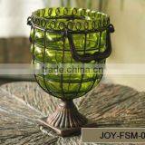 Metal Base Plate Glass Flower Vase thumbnail-3