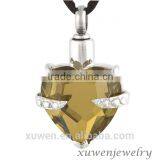 Heart Shaped 316l Stainless Steel Memorial Urn Cremation Jewelry With CZ