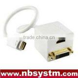 Mini DVI to HDMI+DVI Adapter, Mini DVI Male to HDMI Female and DVI Male