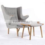 Hotel Project Danish Furniture Papa Bear Chair With Ottoman thumbnail-1