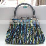 colorful satin clutch handbag