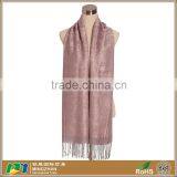 Jacquard Pink Cashew Nut 100% Acrylic Tassel Infinity Scarves for Women
