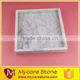 Luxury Italy Carrara White Square Marble Tray thumbnail-4