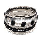 MultiLayer Wire Women Cuff Multilayer Flower Leather Wide Bangle