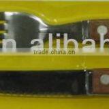 Stainless Steel Knife and Fork Set With Wooden Handle thumbnail-1
