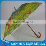 24" Wooden Straight Umbrella/Heat Transfer Printing Umbrella thumbnail-1