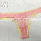 Lovely Young Ladies Pink Colour With Prined Breathable Bra and Panty Set Thong Set thumbnail-3