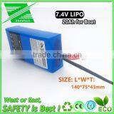 Factory Price 7.4V 20Ah Lipo Battery 7.4V 20000mAh for Eagle Finder Bait Boat