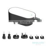 New Design 12v 2a 24v 1a International Plug Travel Adapter, 24w Series ac dc Adapter