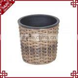 Cheap Resin Wicker & Metal Insert Miniature Table Flower Pots thumbnail-2