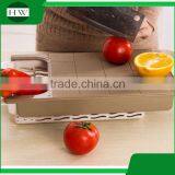 2 in 1 Square Plastic Hanging Folding Vegetable Meat Kitchen Chopping Cutting Board With Draining Rack Storage Box thumbnail-1