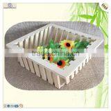 Unfinished Color Round Square Fence Wooden Storage Crate thumbnail-2
