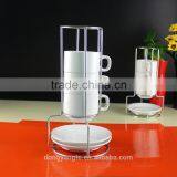 2017 Hotel Supplies 304 Stainless Steel Rack Plus Ceramic Tea Cup Set thumbnail-2