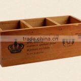 Retro Three Lattice Multi-function Wooden Storage &pen Container thumbnail-2