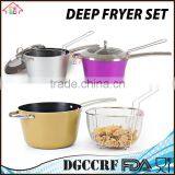NBRSC Home Nonstick Covered Deep Fryer Aluminum Fry Pot and Basket With Stainless Steel Handle thumbnail-3