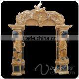China Stone Carving Home Figure Decoration Archway Sunset Red Door Marble Frame