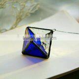 Handmade Hanging Indigo Stained Glass Terrarium thumbnail-5