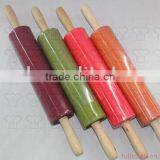 Colorful Plastic Rolling Pin W/wooden Handle thumbnail-1
