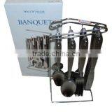 24 Pcs Stainless Steel Tableware Set W/metal Stander thumbnail-1