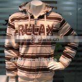 Wholesale OEM Triped Hoodies For Men With Fur Lining thumbnail-1