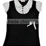 New Black & white prints girls summer dresses cap sleeve baby dress one piece cotton petti dress organic cotton