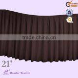 21' Chocolate Polyester Table Skirting for Wedding thumbnail-1