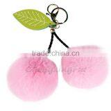 CX-R-56 Wholesale Best Quality Rabbit Fur Strap Chain Keychain Charm For Bag thumbnail-4
