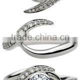 Shining Fashion Jewelry Genuine Sterling Silver 925 Women's Finger Engagement Ring Set thumbnail-1