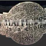 Fashion Words Leather Cord Bracelets,custom Letters Engraved Bracelet,leather Charm Bracelets thumbnail-6