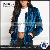MGOO Foshan Manufacturer Custom Velvet Cotton Women Jackets Long Sleeves Zipper Up Jackets And Plain Coat thumbnail-1