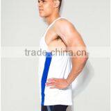 Blue Plain 100% Polyester Dry Fit Performance Training Vest With Mesh Panel Technical Sports Tank Top Blank Racerback Tank Top thumbnail-5