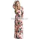 Floral Print New Cotton Women Maxi Dress 2017 Plus Size Summer Dress Long Frock Design thumbnail-3