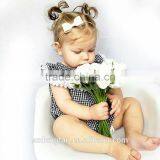 Wholesale 100% Cotton Baby Girl Summer Romper New Tartan Design Children's Boutique Clothing thumbnail-1