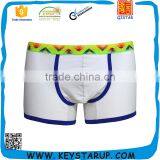 Solid White Color Men Boxer Brief Custom Logos thumbnail-1