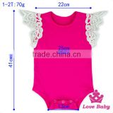 Hot Pink Infant Romper In White Lace Flutter Sleeve Blank Infant Rompers With Snaps Button Cheap Infant Clothing Rompers thumbnail-4